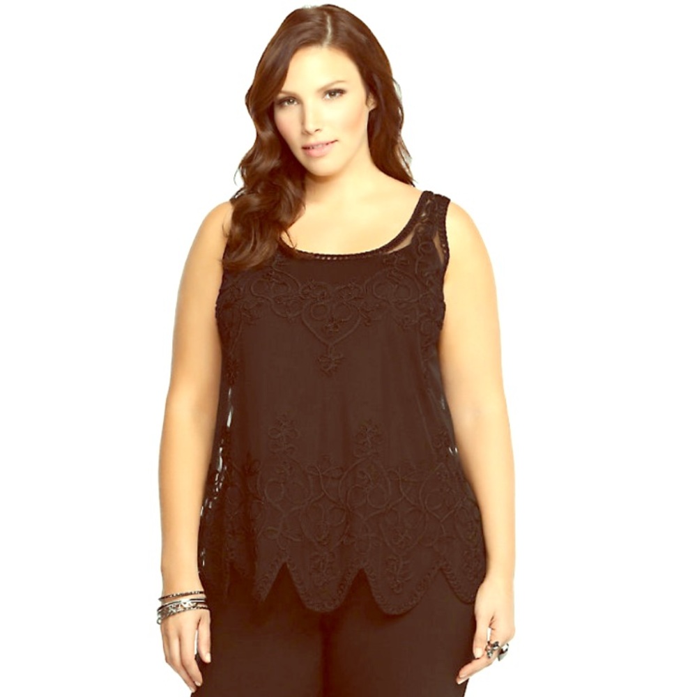 Embroidered Mesh tank